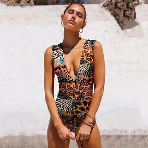 Averie Harlow Deep Plunge One-Piece Swimsuit